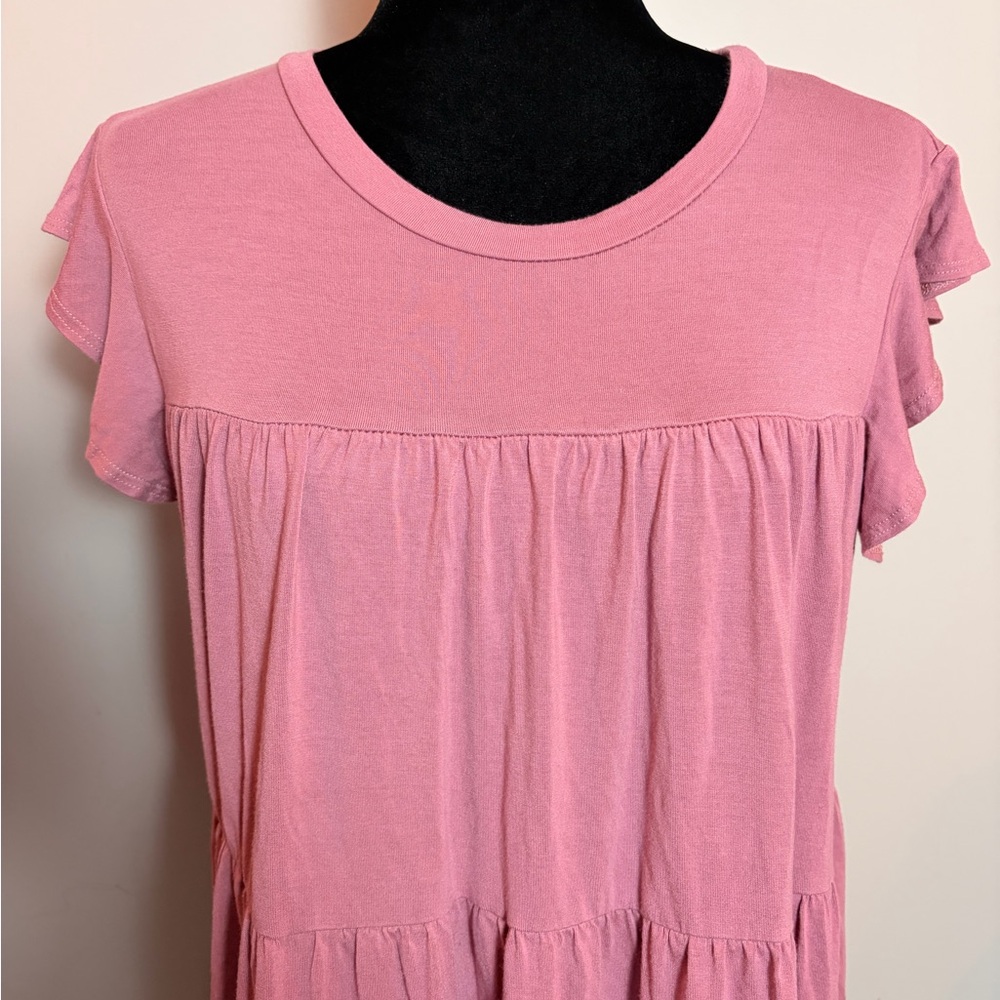 Pink Tiered Ruffle Dress - Picture 3 of 5